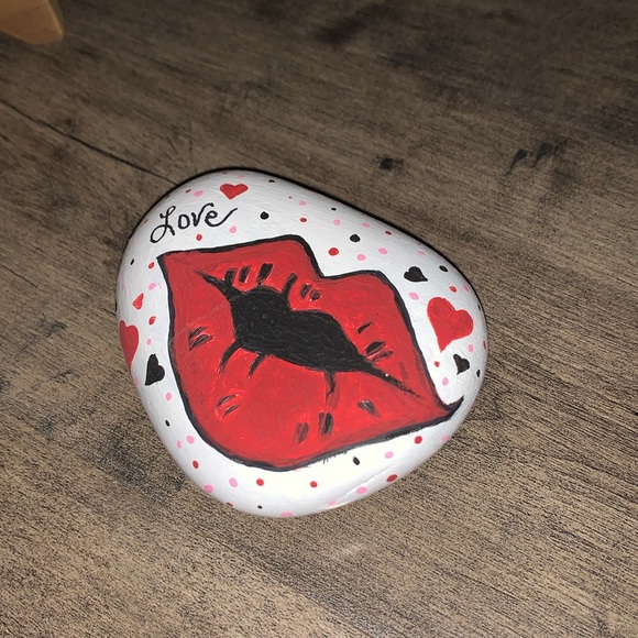 HAND PAINTED “LOVE” ROCK - Picture 2 of 2